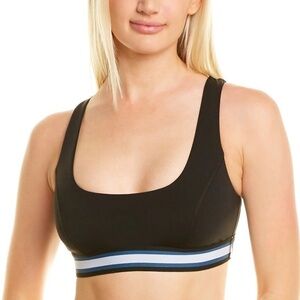 Michi Sports Bra | Size Small Sleek Black with Blue Stripe | Excellent Condition